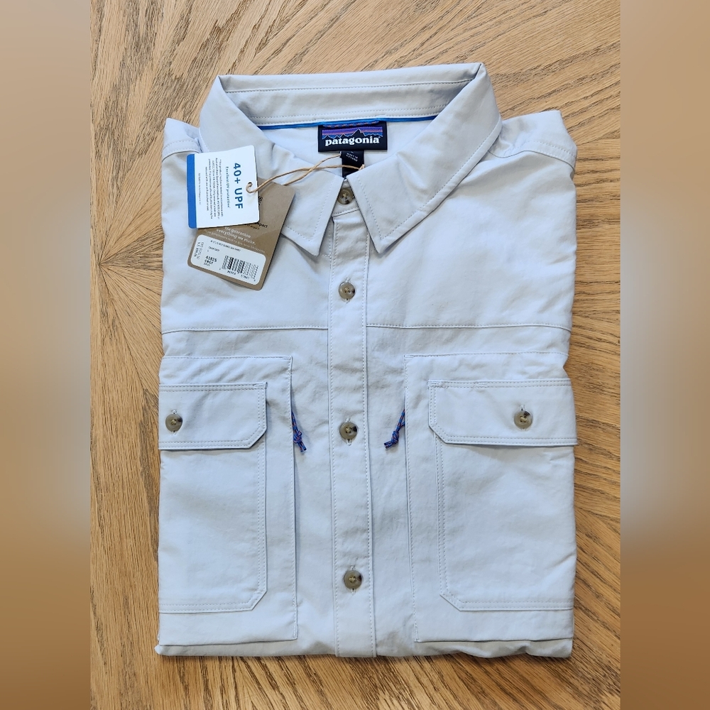 NEW PATAGONIA Men's Self Guided Sun Shirt in Crisp Grey